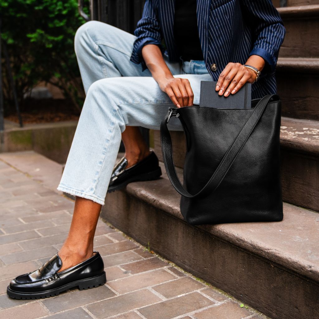 Bolso Bucket | Negro & Plata